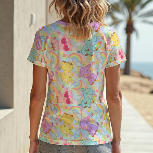 Rainbow Moobaby V-Neck Play Tee