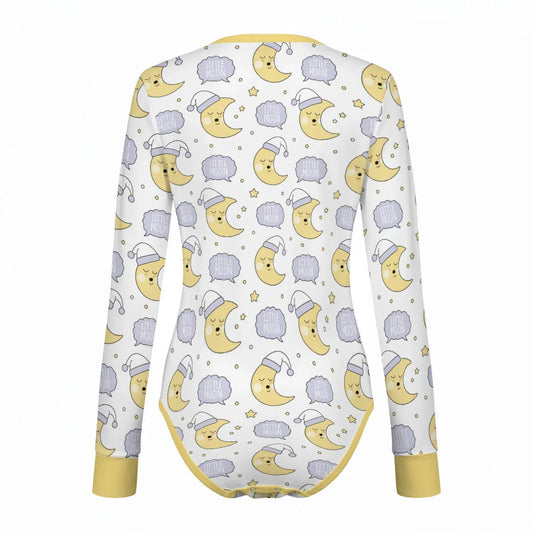 Sleepy Little Moon Long Sleeve Bodysuit - Puppy's Aesthetics