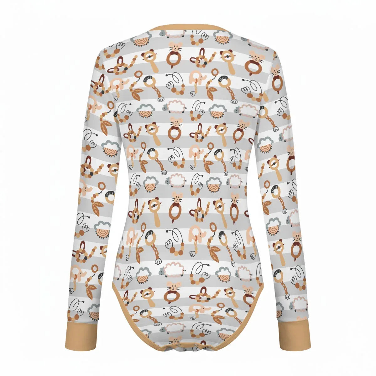 Woodland Rattle Friends Long Sleeve CuddleSuit - Puppy's Aesthetics