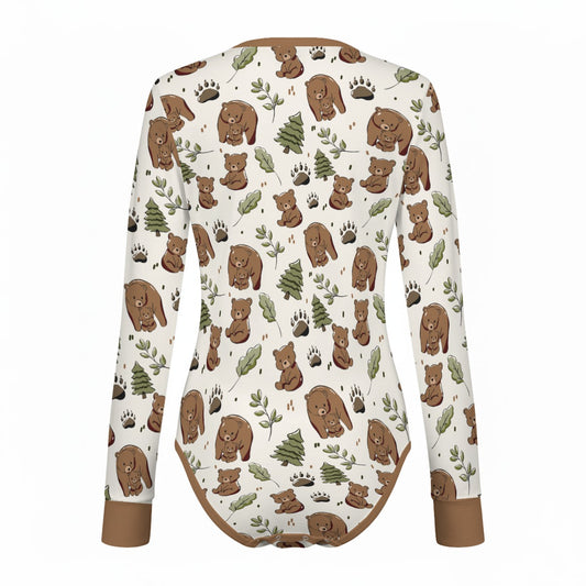 Woodland Bears Long Sleeve CuddleSuit