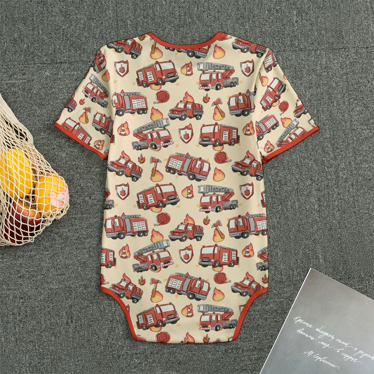 Little Firefighter Short Sleeve CuddleSuit
