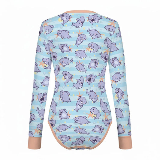Sharkie Long Sleeve CuddleSuit - Puppy's Aesthetics