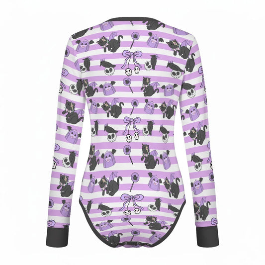 Spooky Kitty Long Sleeve CuddleSuit - Puppy's Aesthetics