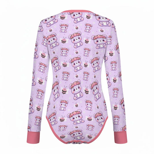 Honeybee Bear Garden Long Sleeve CuddleSuit - Puppy's Aesthetics