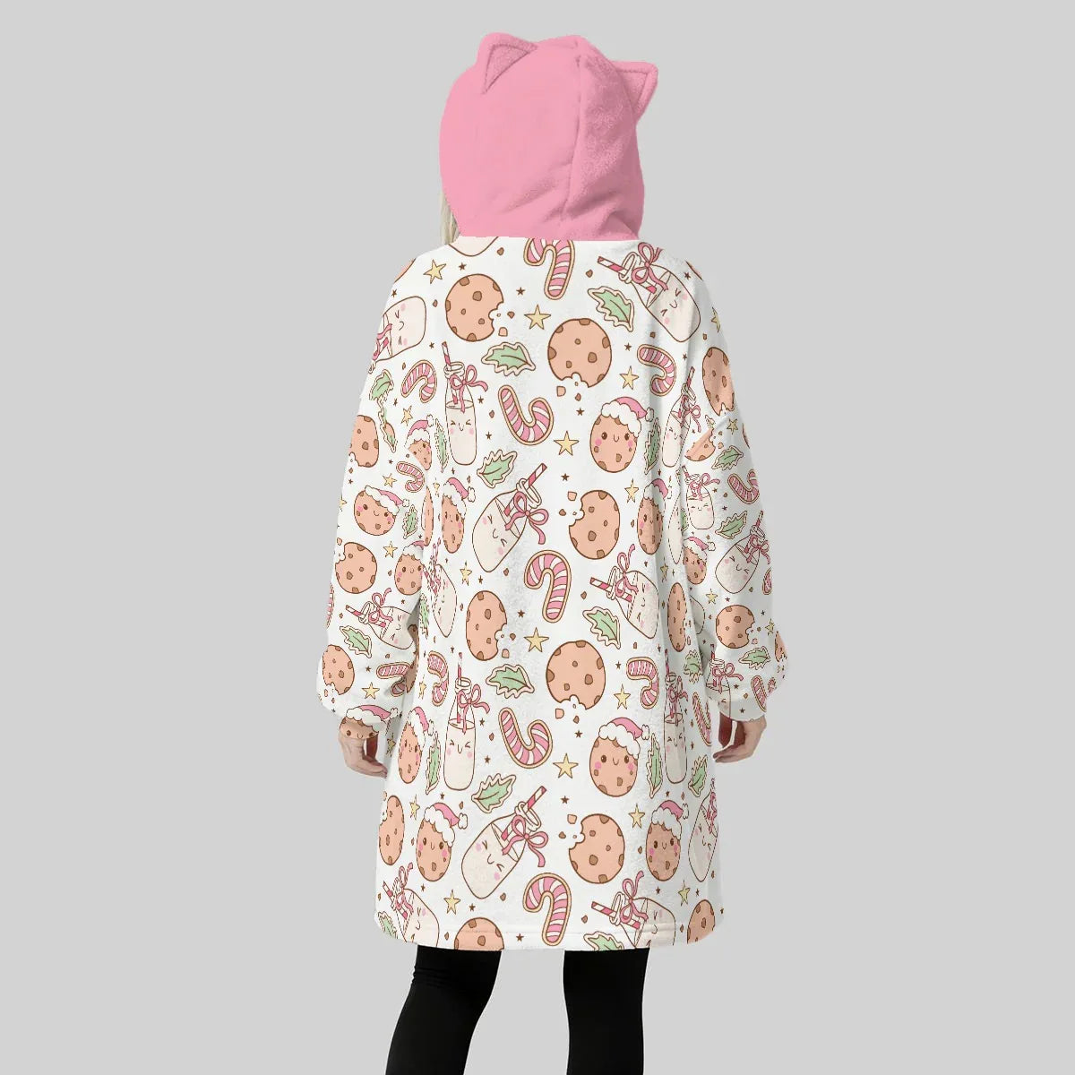 Sugar Snuggle Milk n’ Cookies Ears Hoodie Blanket - Puppy's Aesthetics