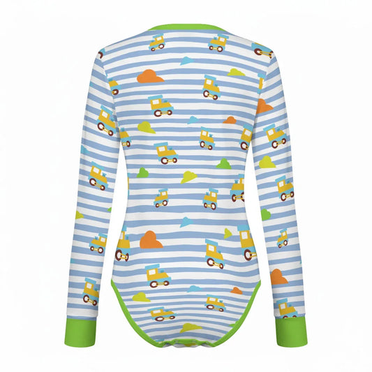 Vroom Vroom Baby Long Sleeve CuddleSuit - Puppy's Aesthetics