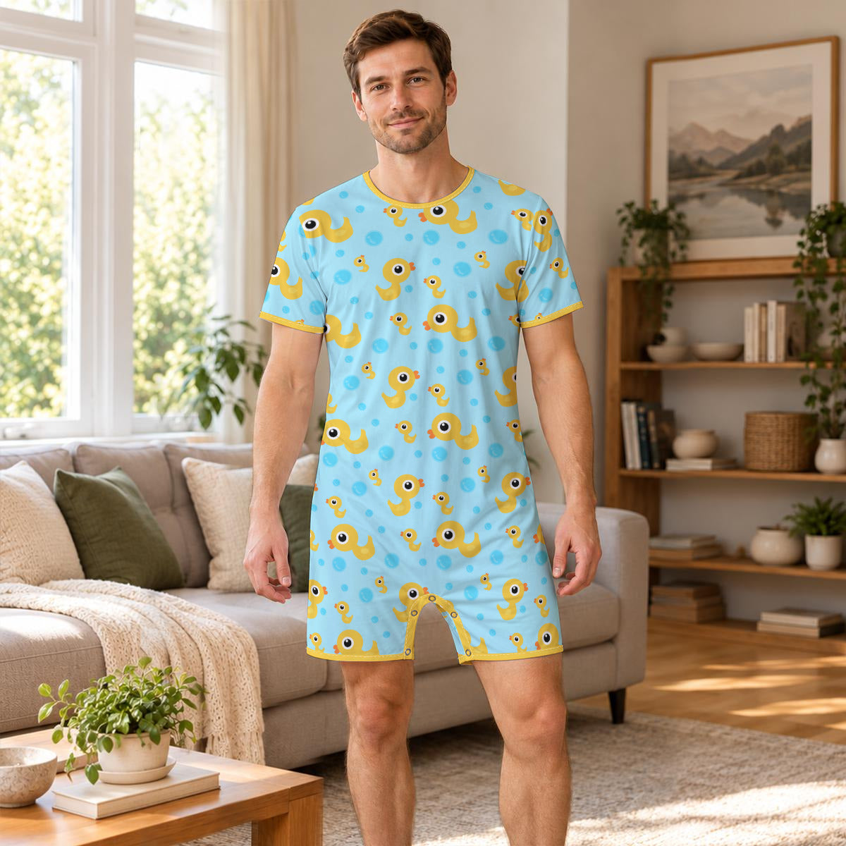 Ducky Bubble Bath Play Snap Romper
