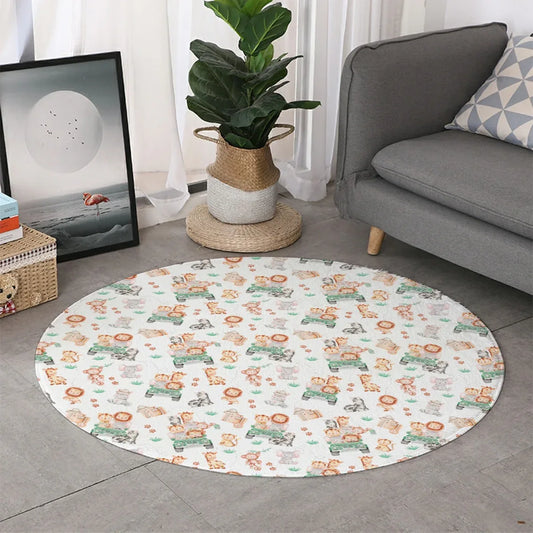 Sweet Safari Round Floor Mat - Puppy's Aesthetics
