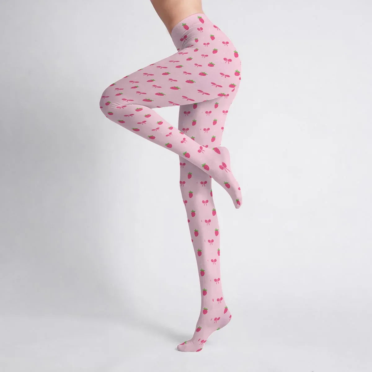 Pretty Lil Strawberries Stretchy Tights - Puppy's Aesthetics