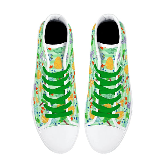 Dino Doodles Unisex High Tops - Puppy's Aesthetics