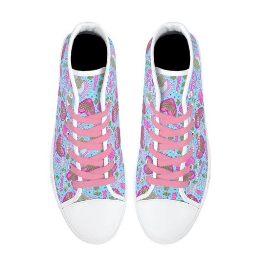 Puff Puff Play High Top Canvas Sneakers - Puppy's Aesthetics