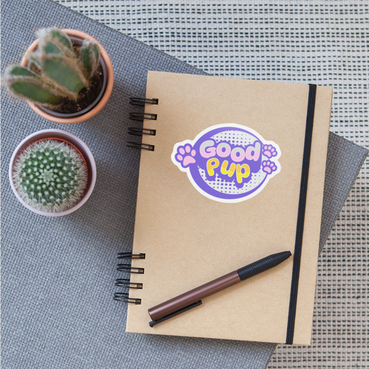 Good Pup Cute Vinyl Sticker - white matte