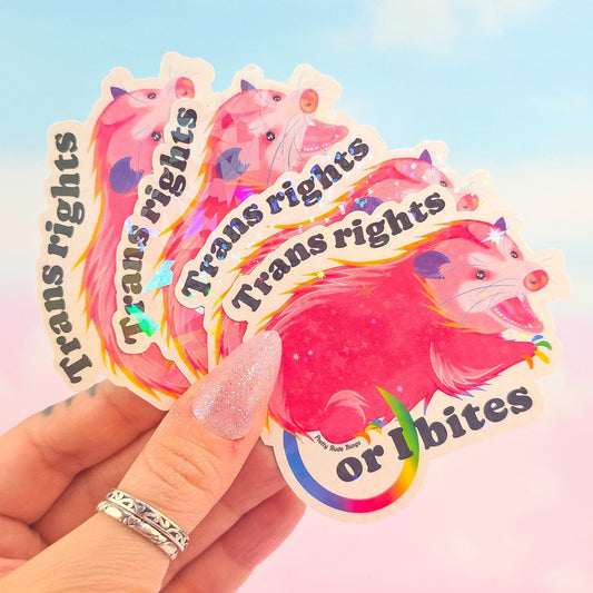 Trans Rights Or I Bites Possum Sticker