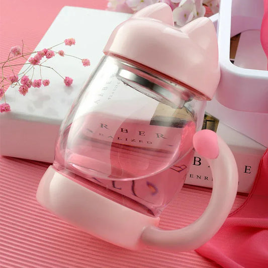 Whisker Sips Kawaii Tail Tea Cup ā 420ML with Filter & Lid - Puppy's Aesthetics