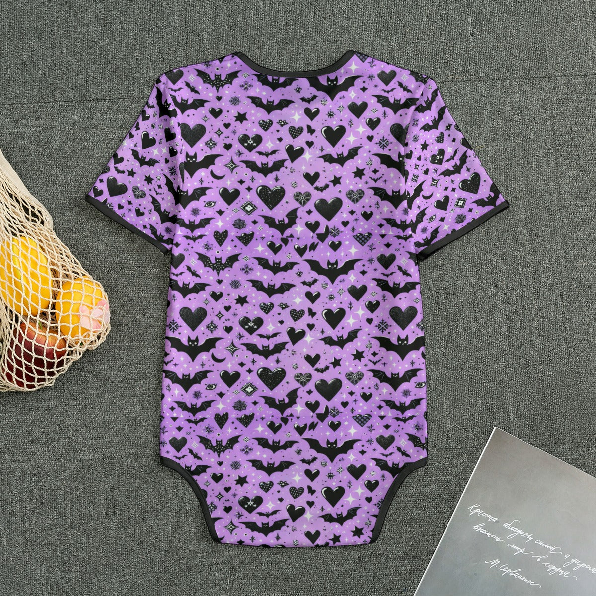 Batty Hearts Short Sleeve CuddleSuit