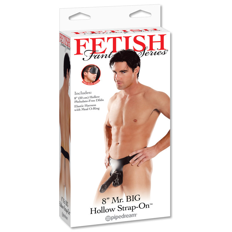 Fetish Fantasy Series Mr. Big 8 " Hollow Strap-On With Balls Black