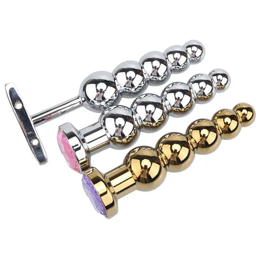 Luxe Glide Anal Bead Plug – Smooth Metal Pleasure Toy - Puppy's Aesthetics