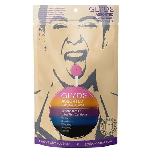 GLYDE ULTRA Natural Flavor Condom Sampler (10 Pack/Assorted)