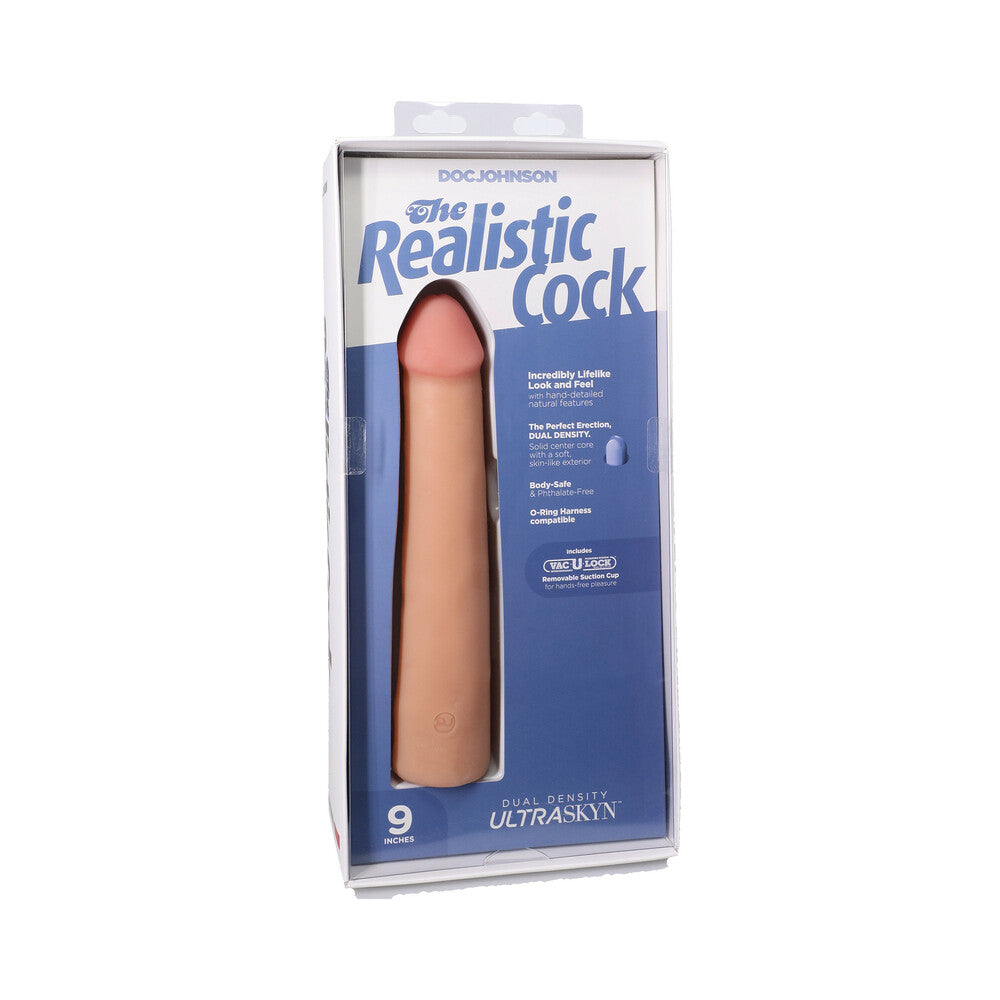 The Realistic Cock 9 " ULTRASKYN Vac-U-Lock Dildo Vanilla