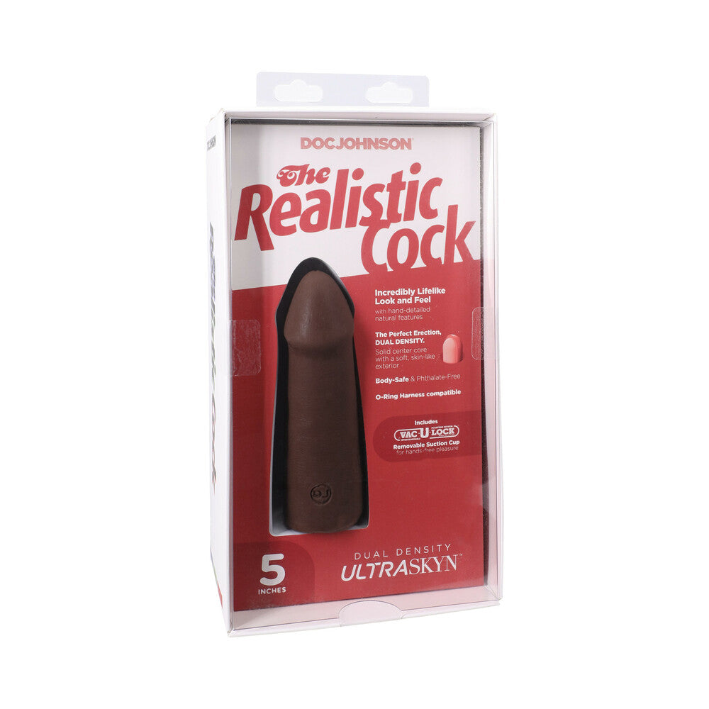 The Realistic Cock 5 " ULTRASKYN Vac-U-Lock Dildo Chocolate