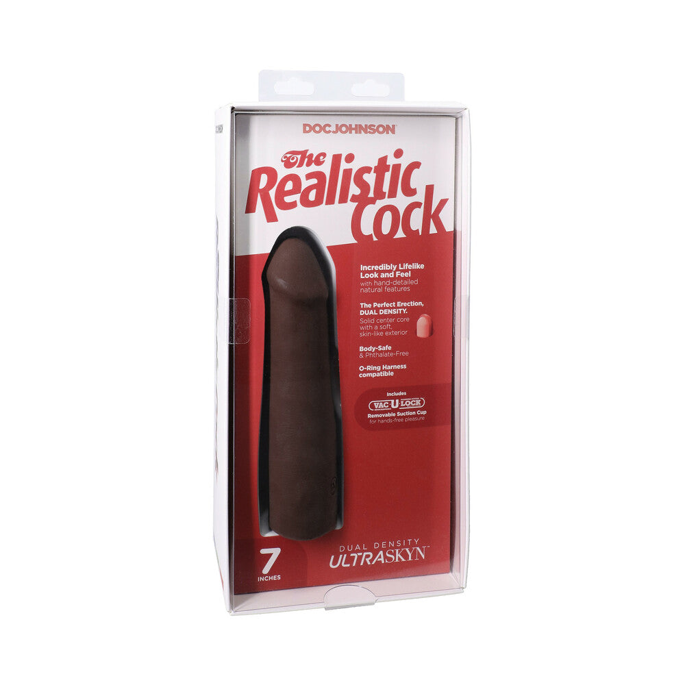 The Realistic Cock 7 " ULTRASKYN Vac-U-Lock Dildo Chocolate