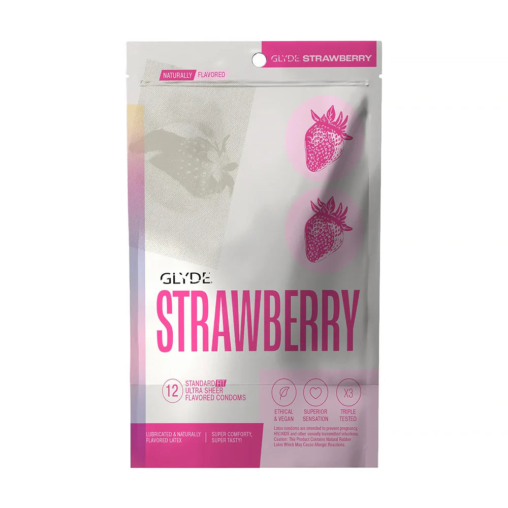 GLYDE ULTRA Ultrathin Latex Condoms (Strawberry/12 Count)