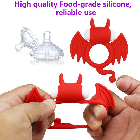 Soft Silicone Devil Wings Dual Vibrating Ring
