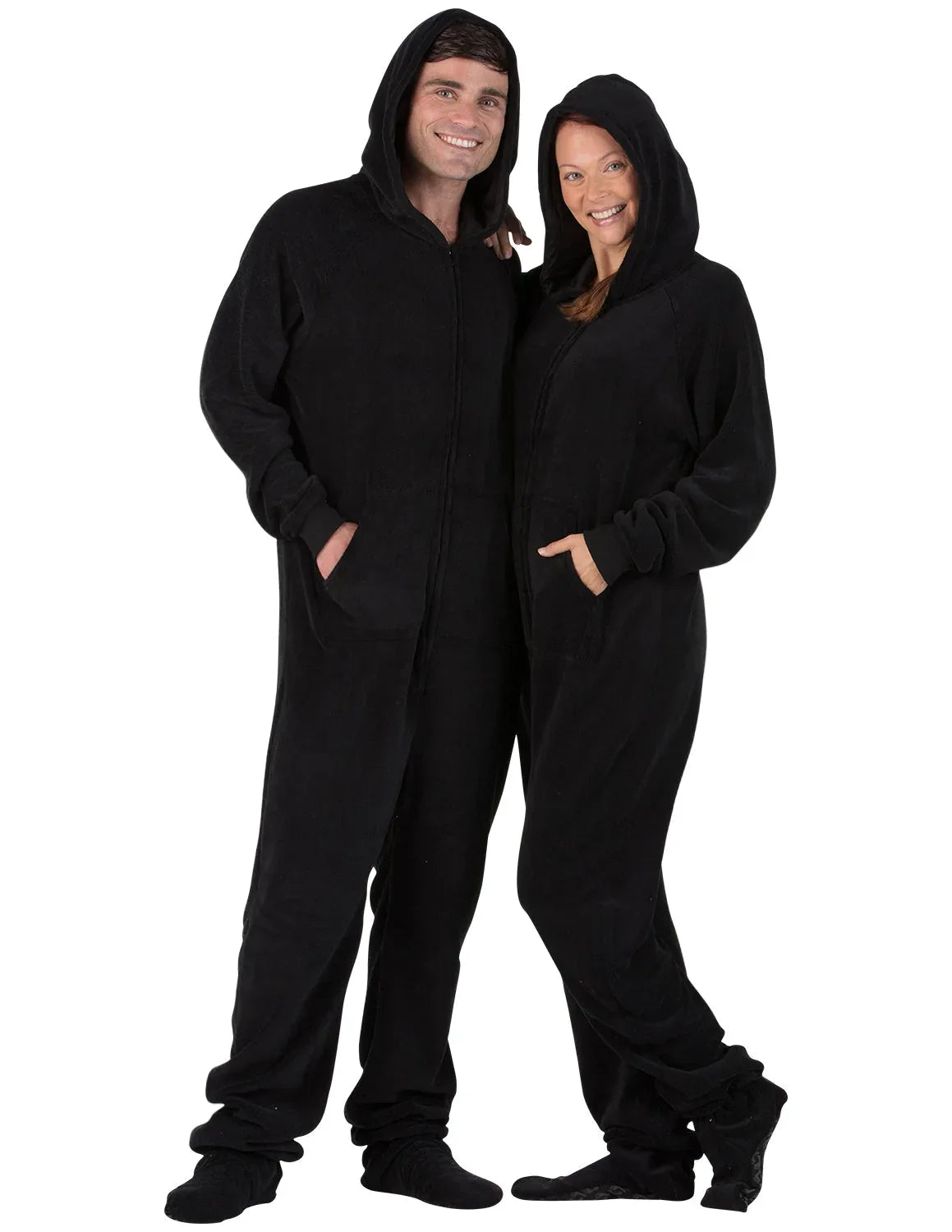 Jet Black Adult Hoodie Chenille Onesie - Puppy's Aesthetics