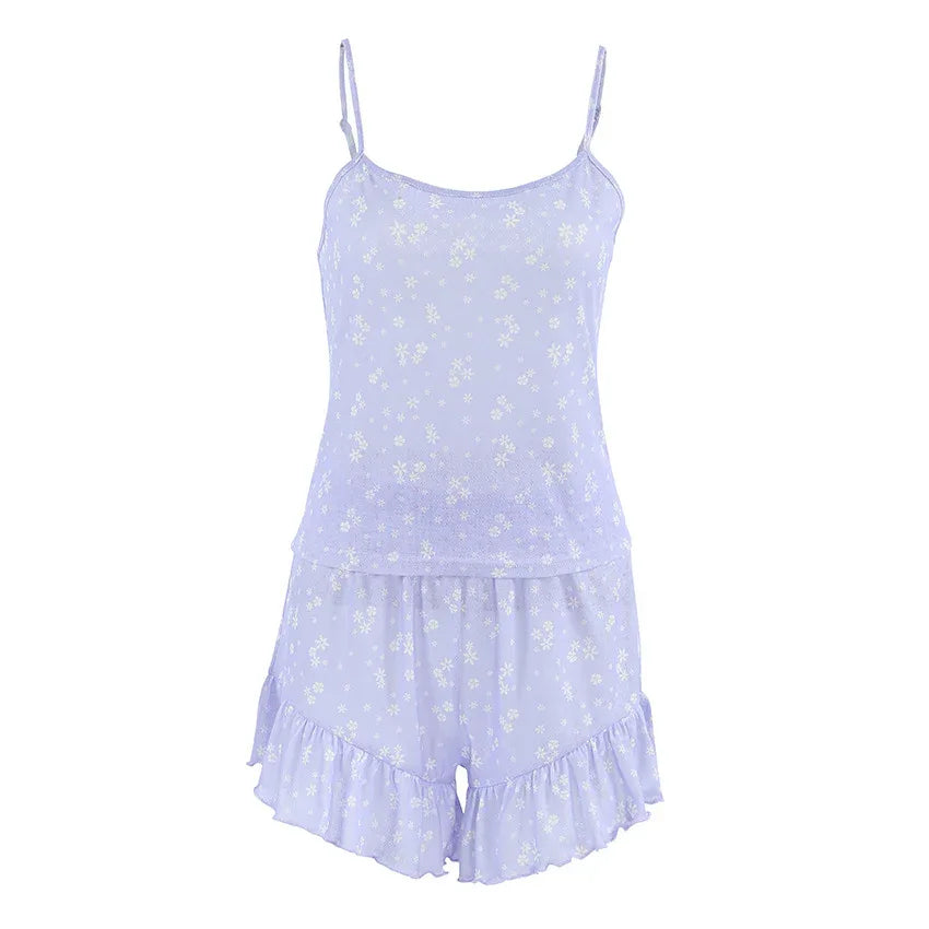 Lilac Floral Pajama Set - Puppy's Aesthetics