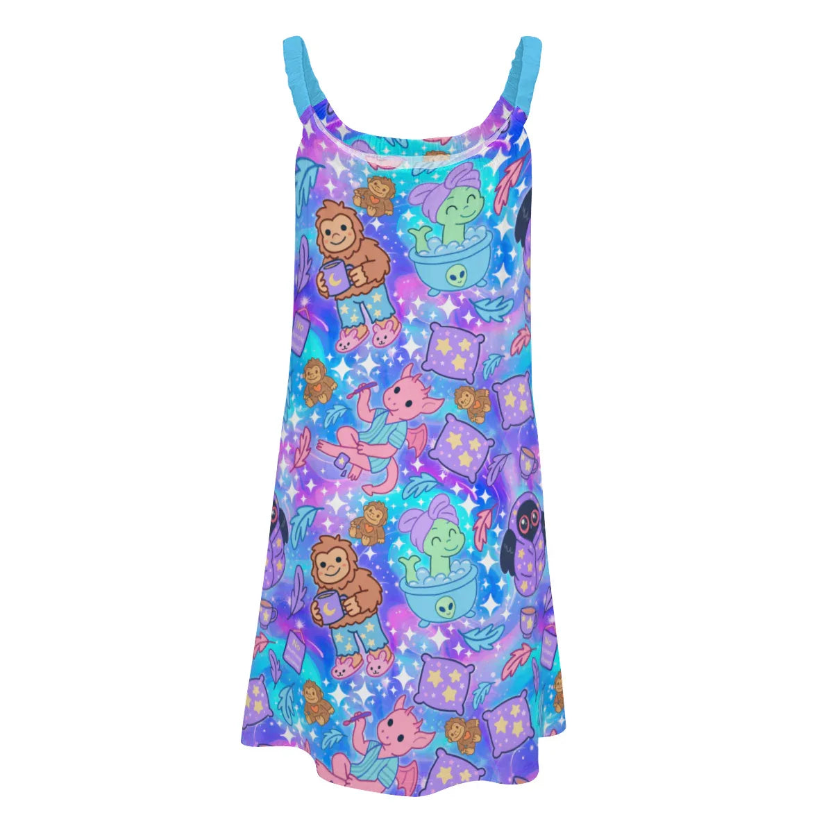 Cryptid Slumber Party Sun Dress - Puppy's Aesthetics