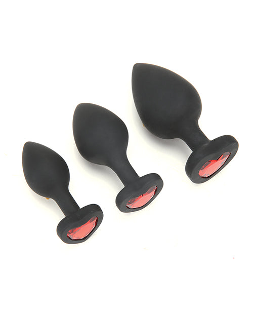 Heartbreaker 3pc Crystal Heart Anal Set
