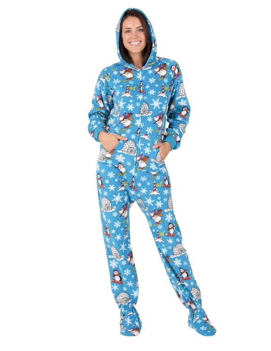 Winter Wonderland Adult Hoodie Fleece Onesie - Puppy's Aesthetics