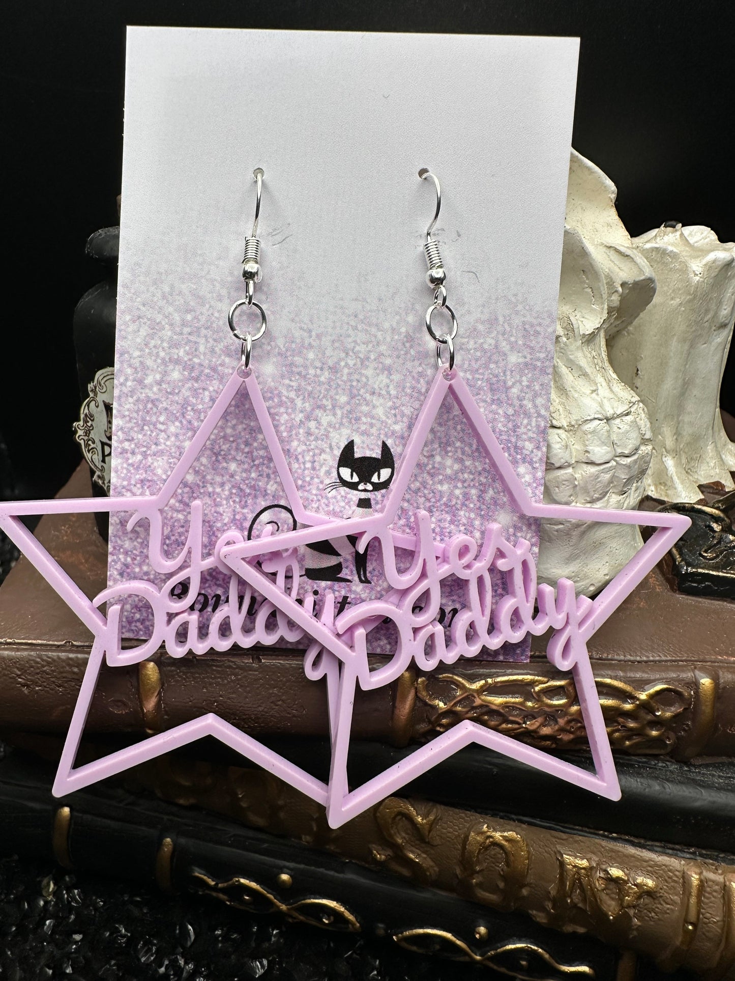 Yes Daddy Earrings - Violet Acrylic