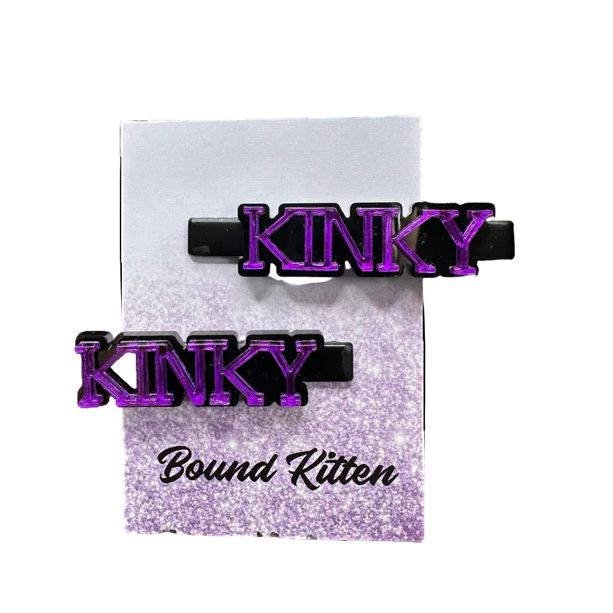 Kinky Purple Mirrored Acrylic Hair Clips