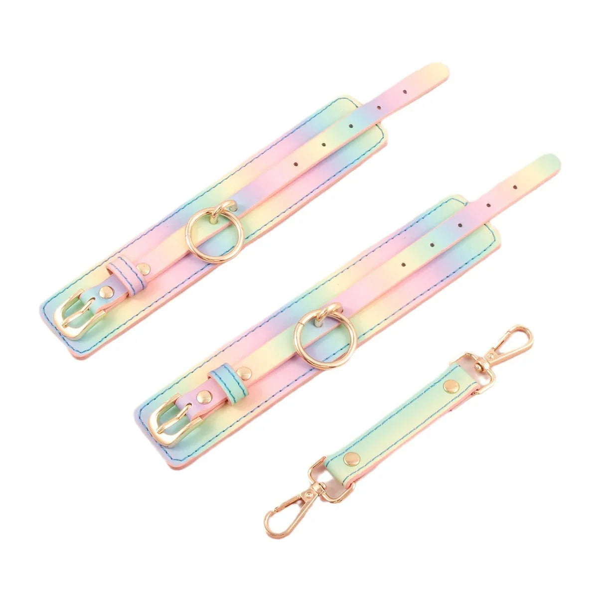 Sweet Submission Pastel Rainbow Cuffs - Puppy's Aesthetics