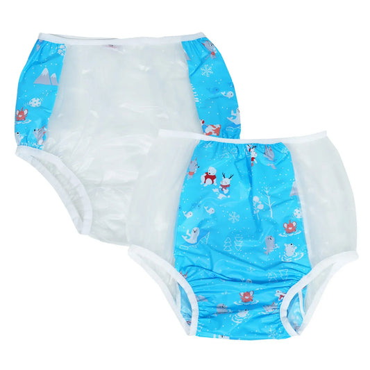Clear Wave Diaper Cover | 2-Pack PVC Waterproof ABDL - Puppy's Aesthetics