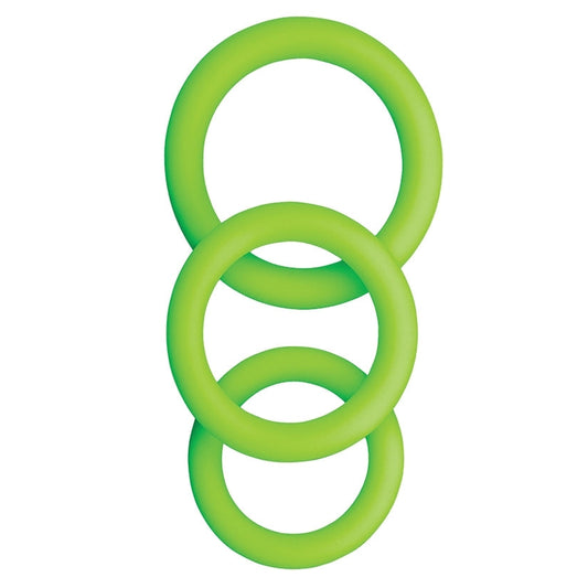 Ouch! Cock Ring Set 3pcs-Glow in the Dark