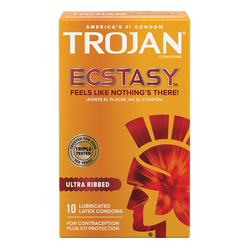 USA Only - Trojan Ultra Ribbed Ecstasy Condoms (10 Pack)
