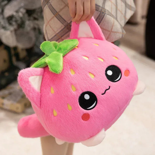 Kawaii Strawberry Cat Plushie - Puppy's Aesthetics