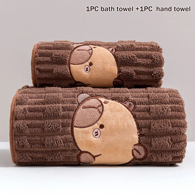 Capybara Cuddle Towel Set (2 Piece)