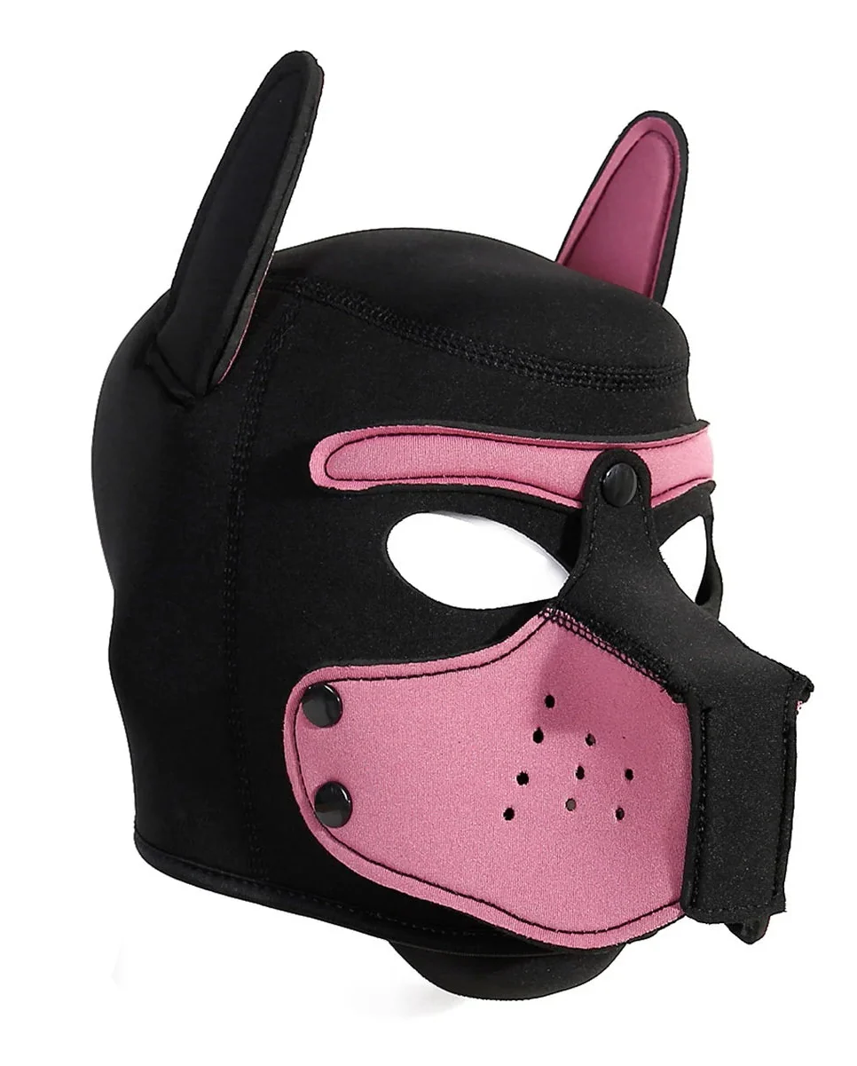 Pink Neoprene Puppy Play Hood