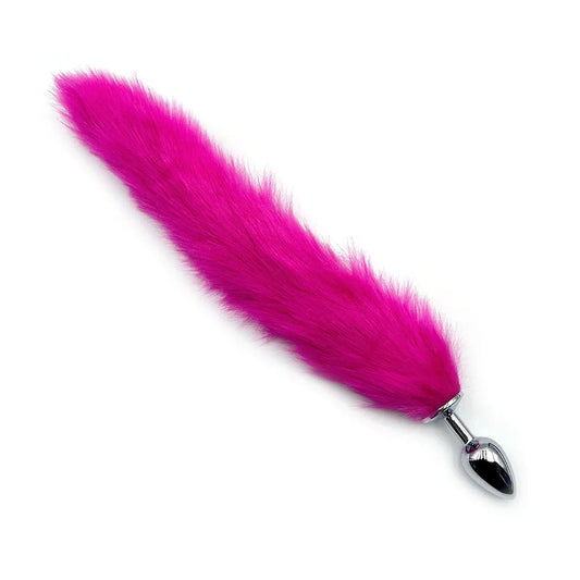 Pink Mischief Fox Tail Steel Plug - Puppy's Aesthetics