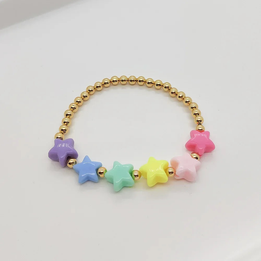 3pcs Magical Candy Heart & Star Charm Bracelets - Puppy's Aesthetics