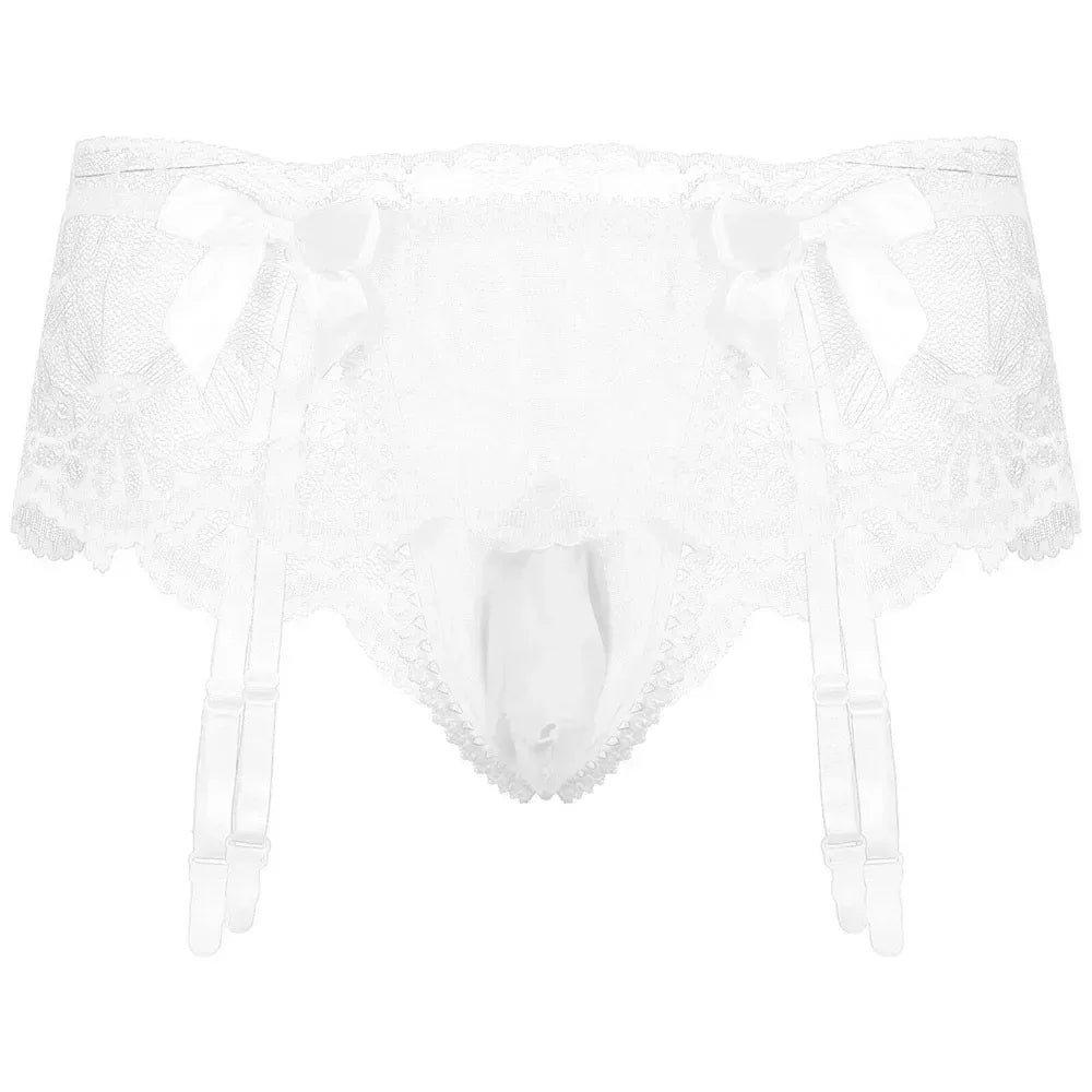 Sissy Lace Panties – Bowknot Briefs Garter - Puppy's Aesthetics