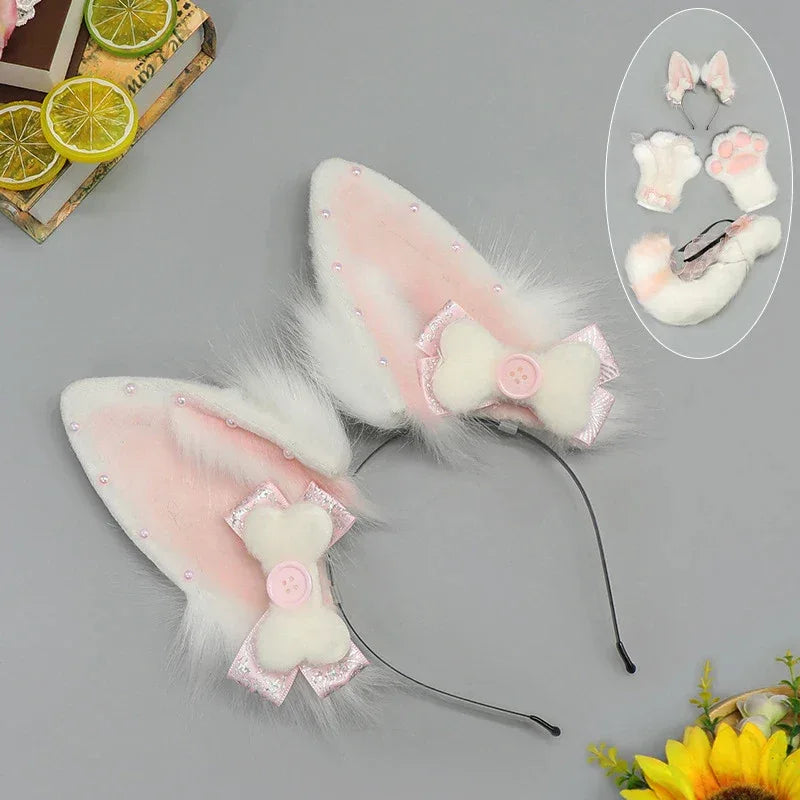 Pink Snowpaw Plush Petplay Accessories - Puppy's Aesthetics