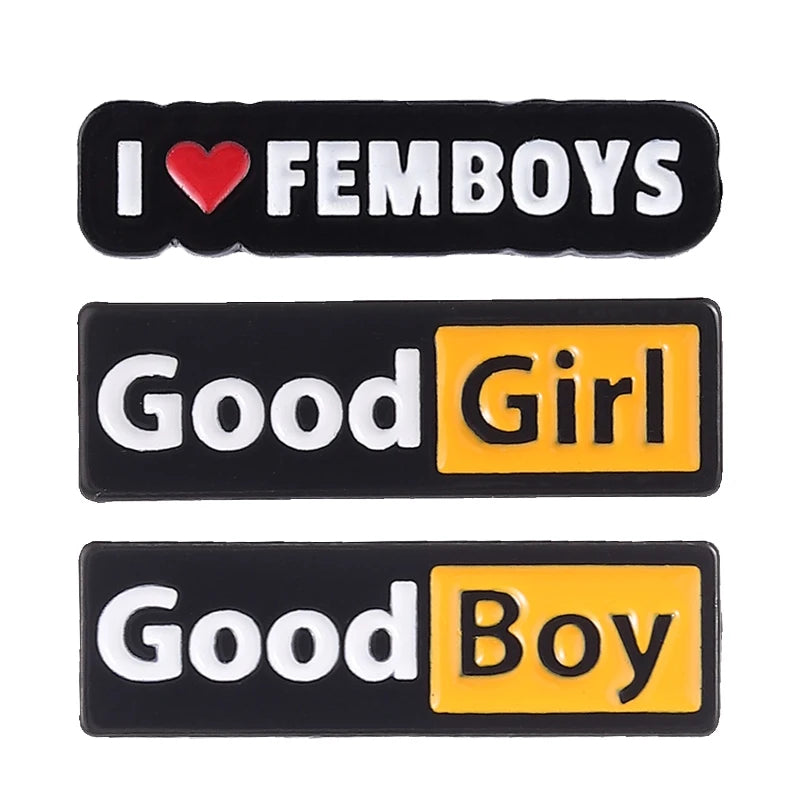 I Heart Femboys Enamel Pin (Options)