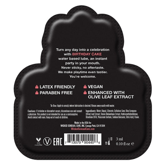 Wicked Sensual Aqua Flavored Birthday Cake Foil Pack 3ML