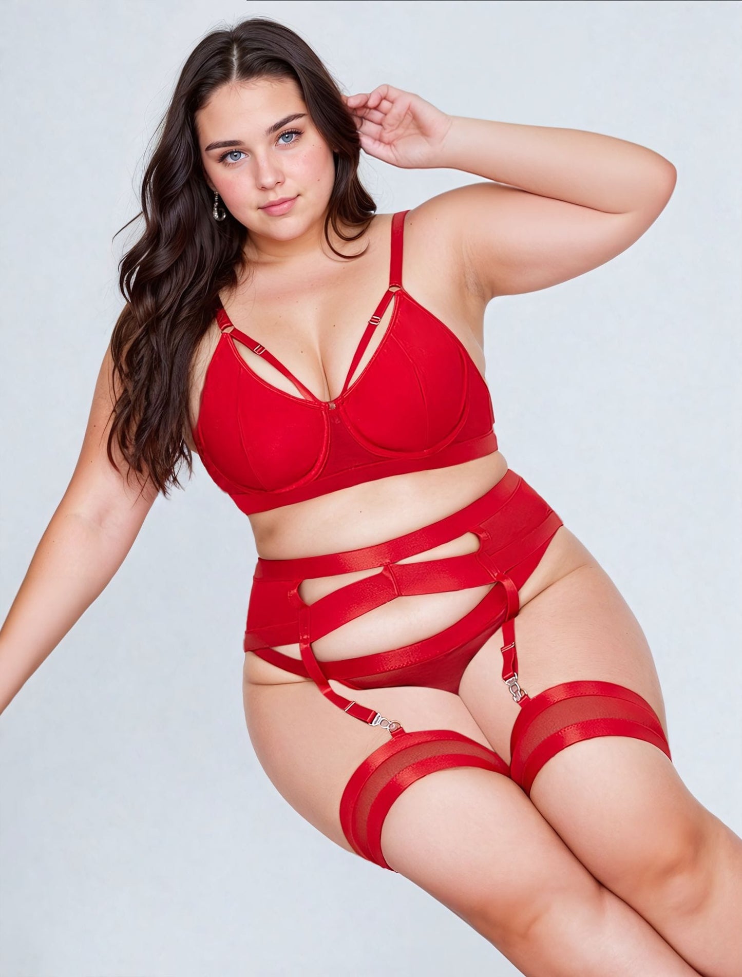 Bondage Garter Bra Set Up to 2XL