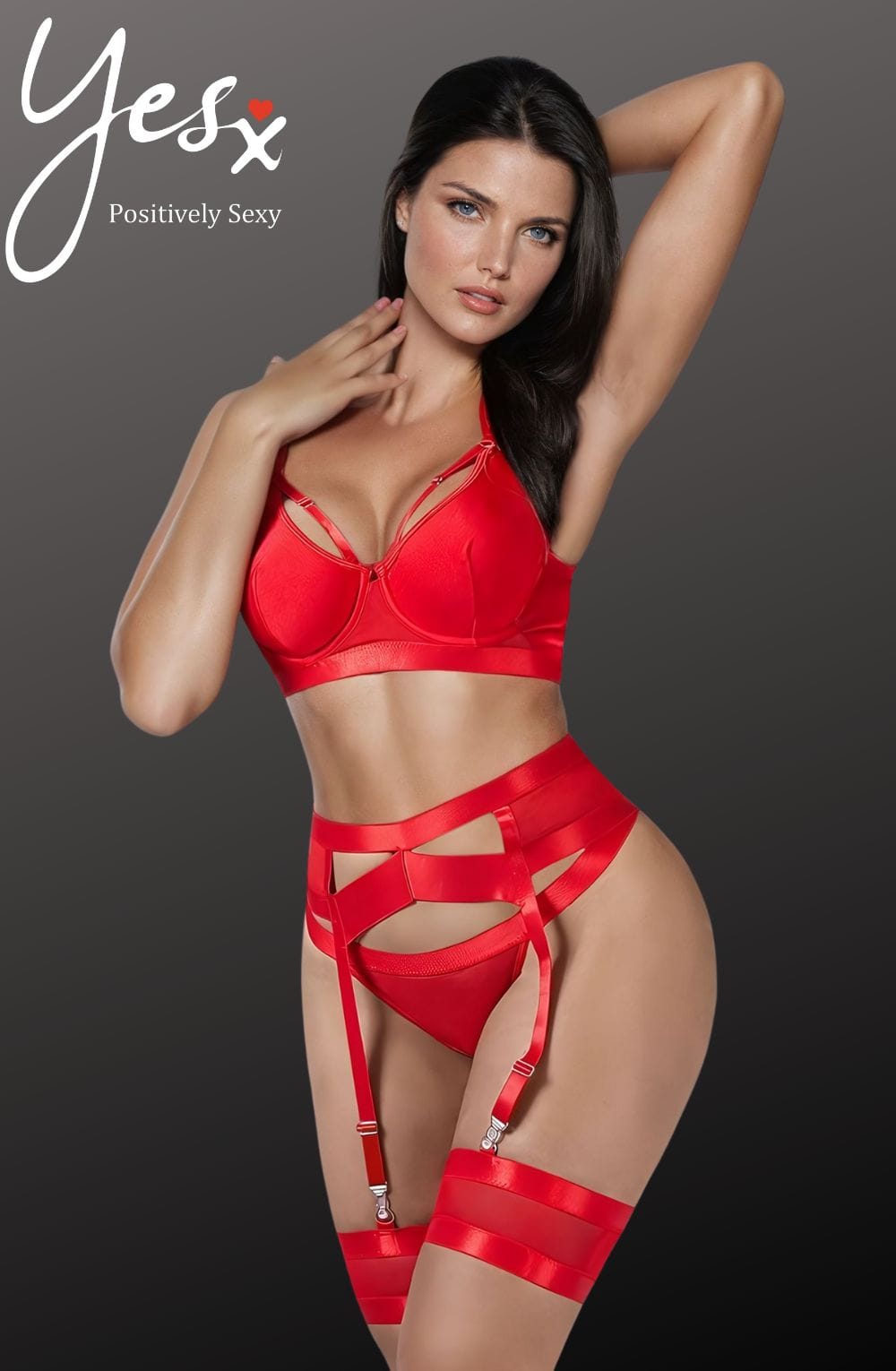 Bondage Garter Bra Set