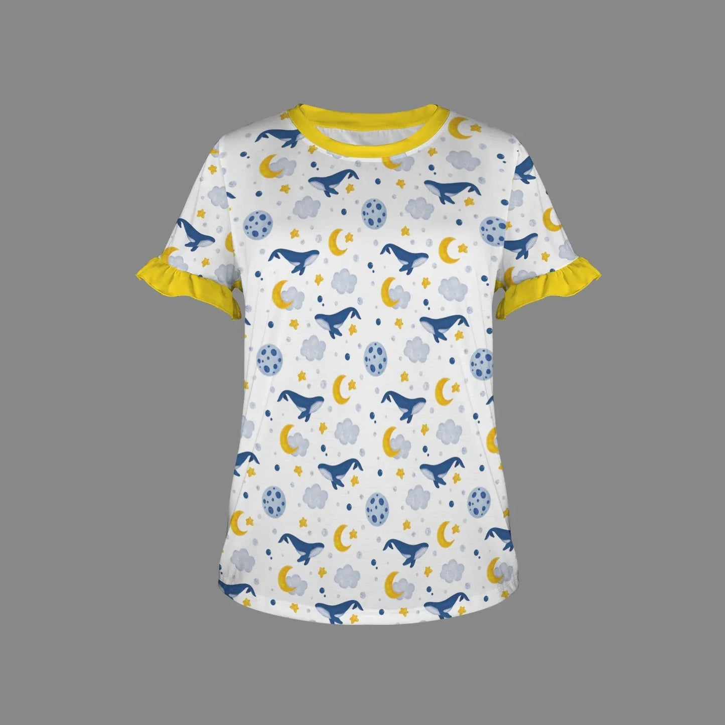 Sleepy Whale Ruffle Play Tee - Puppy's Aesthetics